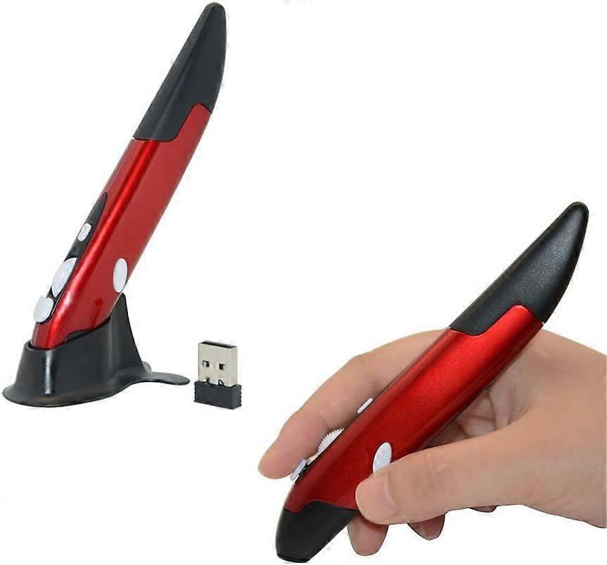 2.4GHz USB Wireless Optical  en Mouse Smart Mouse for  C Laptop Computer (Red)