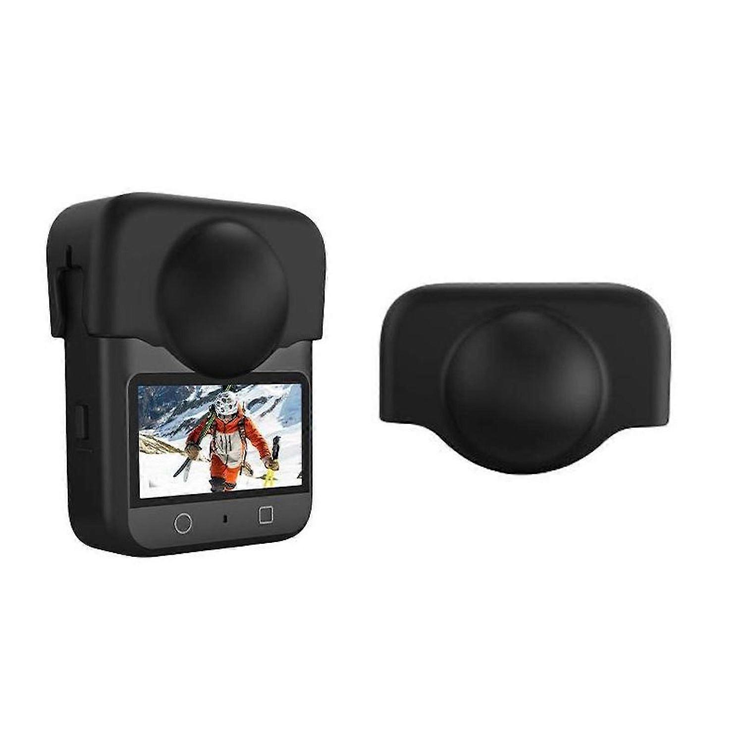Silicone Lens Cap Protective Cover for DJI Osmo 360, Dustproof and Shockproof, Black