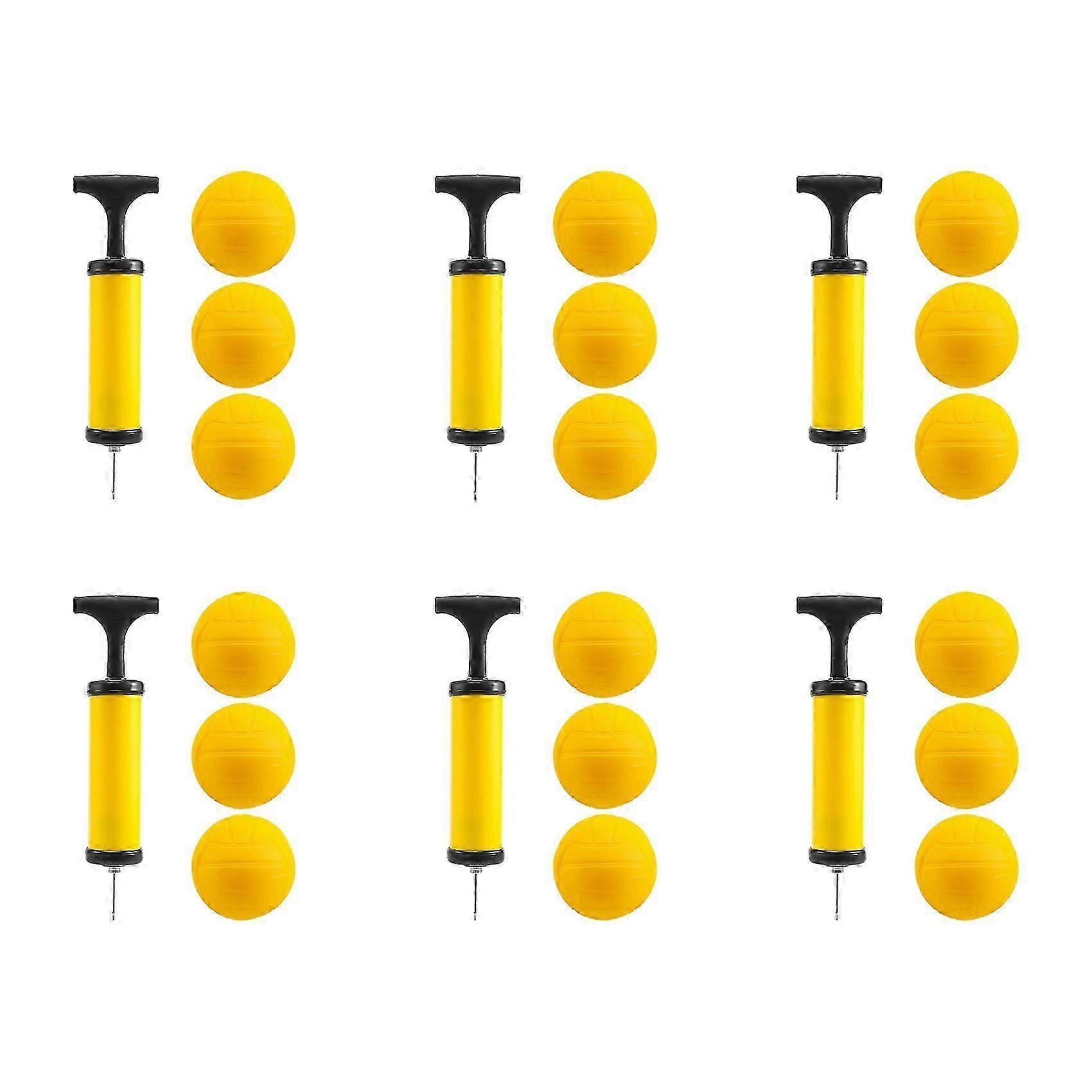 Viminston Roundnet Game Ball Replaceable Competitive Balls Mini Volleyball 18-Pack with Pump