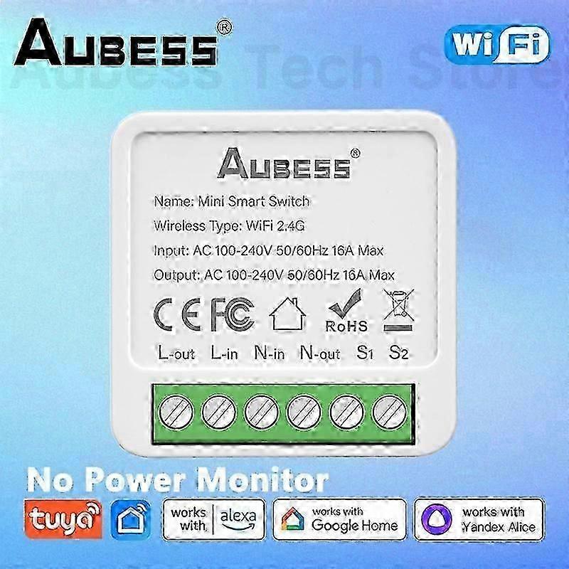 Aubess Mini Switch, Tuya Wifi Switch Relay Module