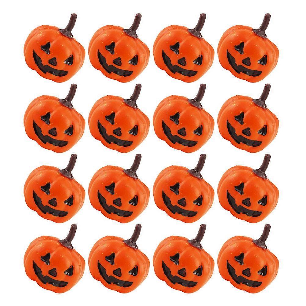 16pcs Artificial Pumpkins Plastic Pumpkins Simulation Small Pumpkins for Halloween