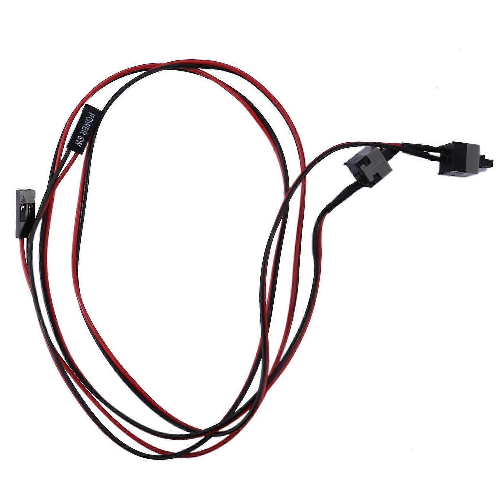 2 Pack ATX Computer Switch Wire 2 Pin 45cm SW PC Power Cable On/Off Push Button