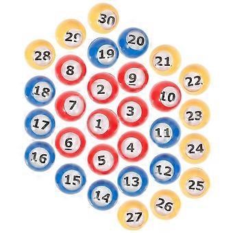 30pcs Bingo Balls Numbered Lottery Balls Game Props Plastic Replacement Number