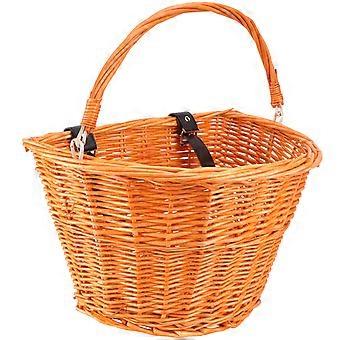 Bicycle Front Basket for Shopping Light Brown Rattan Wicker Basket