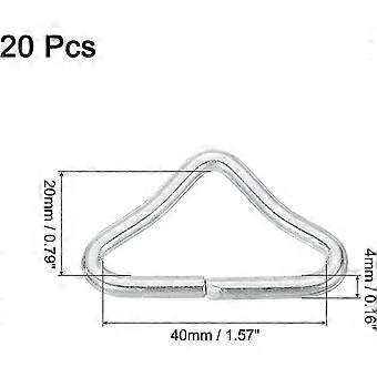 Z7 15 Pcs Trampolines Triangle Buckle, 1 1/2" Metal Triangle Ring Buckle V-Rings Trampolines Bag Straps Rings for Backpacks Tents, Silver