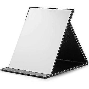 Portable Folding Mirror, Adjustable Ultra-Thin Vanity Mirror with Waterproof PU Cover compatible with Travel - 8 Inch, Black