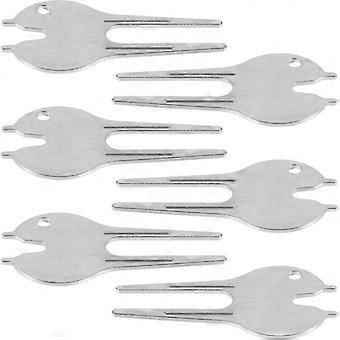 Iron Divot Repair Tool 6Pcs Portable Golf Forks for Fairway Care