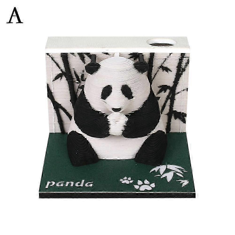 3D Panda Notepad 2025 Weekly Calendar Sticky Notes Creative Desktop Note Gift