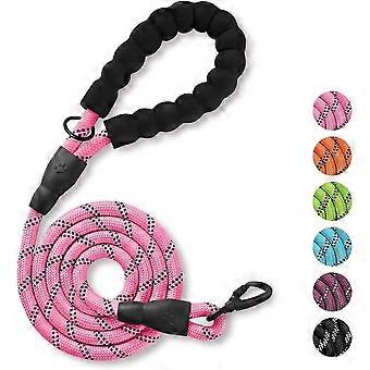 Heavy Duty Dog Leash with Comfortable Foam Handle, Reflective Threads and Stainless Steel Bolt Snap Clip - 6FT for Large Dogs