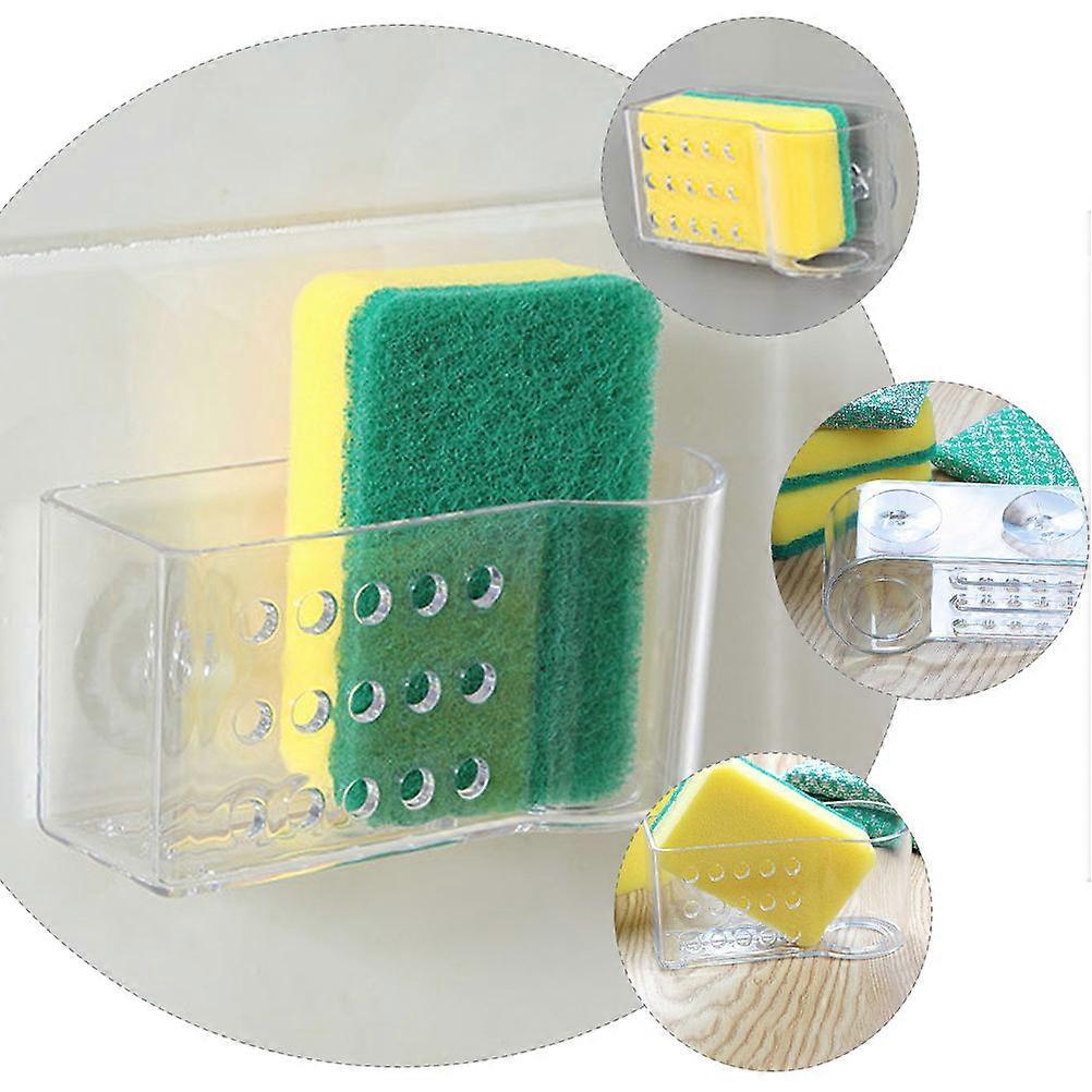 Kitchen Sponge Holder Wall-Mounted Storage Rack for 2Pcs Sponge Organization