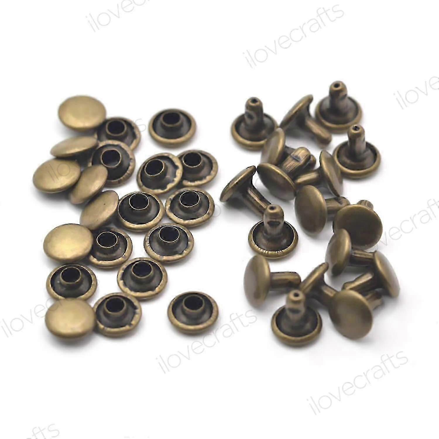 Double Cap Brass Rivets 100-Piece Kit