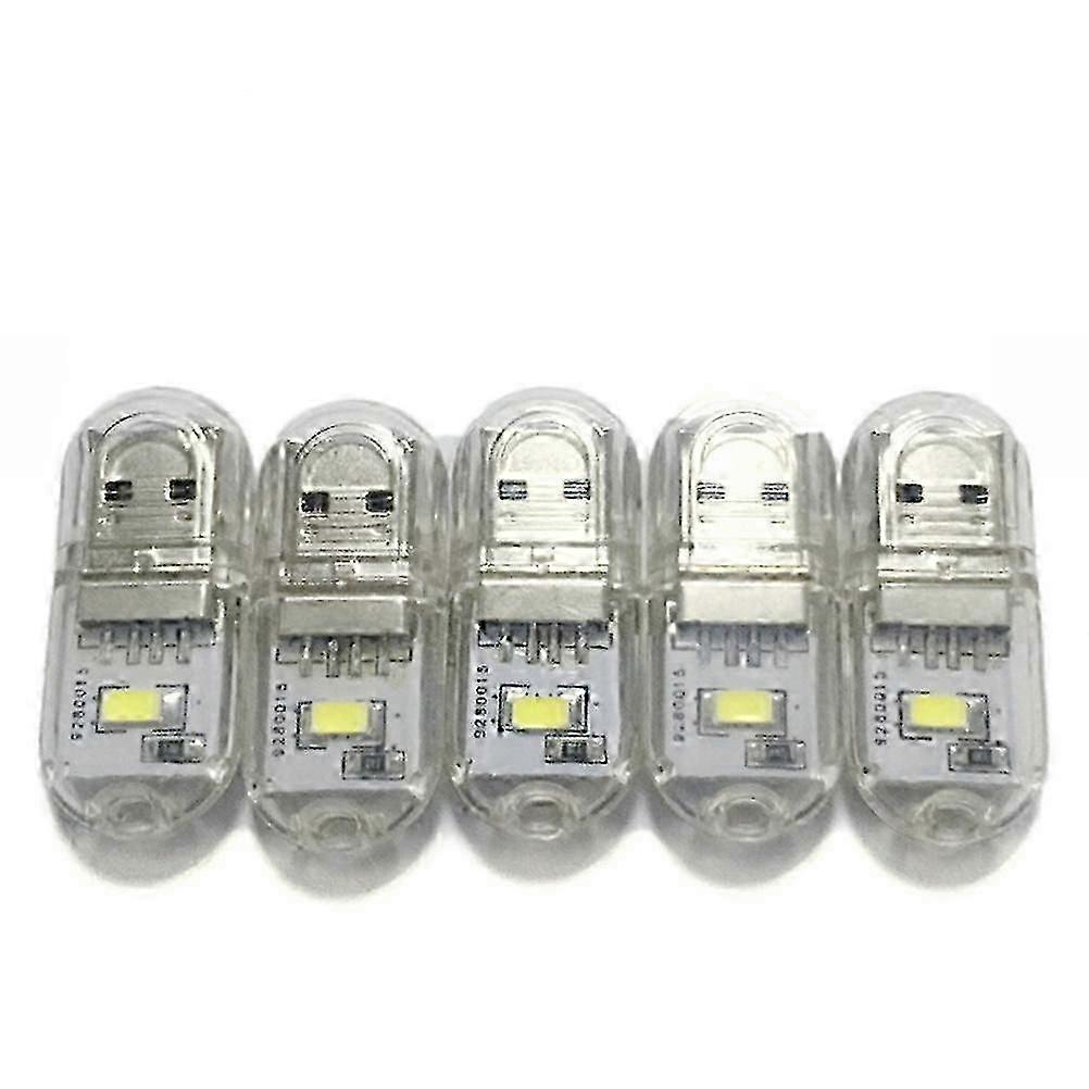 6-Pack Mini White USB Powered LED Night Light, Compact Small Night Bulb Designed for Bedrooms