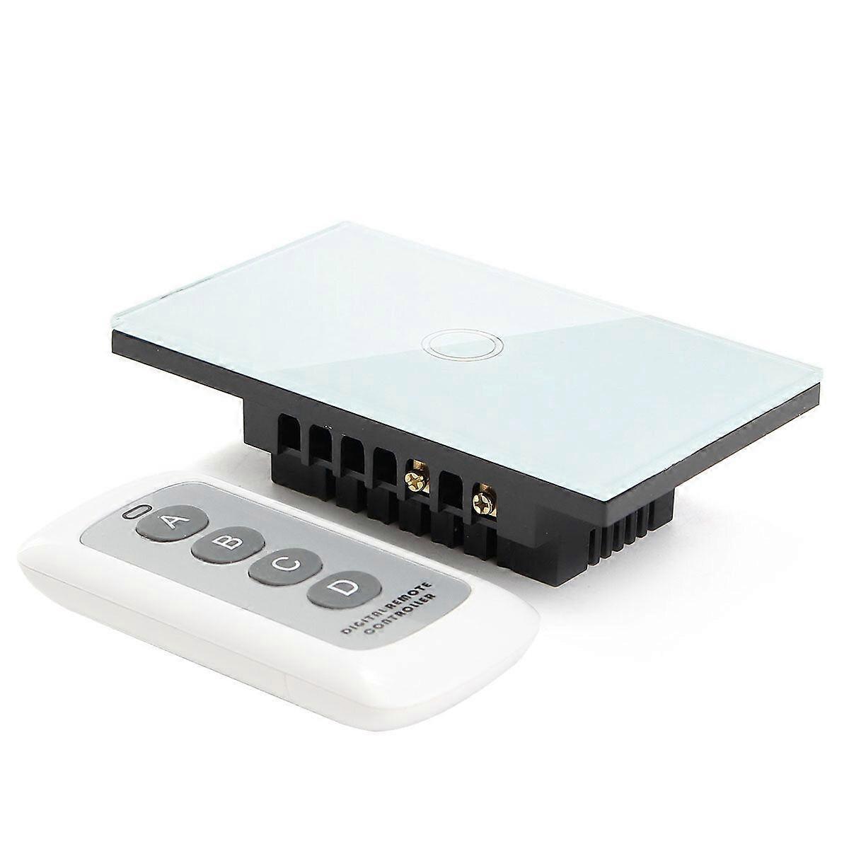 Crystal 1 Way 1 Gang Glass Remote Panel Touch Led Light Switch Controller avec télécommande