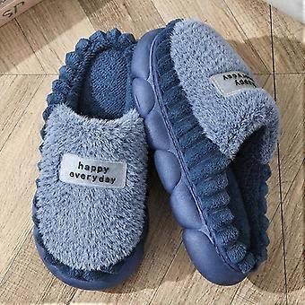 Winterslippers voor heren, warme katoenen pantoffels voor binnen met dikke antislipzool, pluche, warme, pluizige voering, herenpantoffels, plus size 46-47