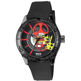 Watx et couleurs squelette Quartz Analog Man Watch avec BRACELET en silicone REWA1915