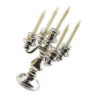 Mini Candle Holder Dollhouse Accessories for Decoration 1Pcs Silver