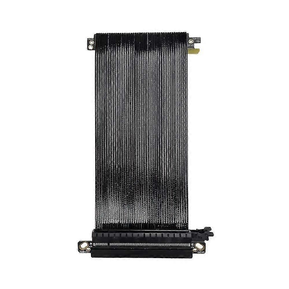 PCIe 5.0 X16 Riser Cable, Silver-Plated Shielded Vertical Mount for ITX Chassis