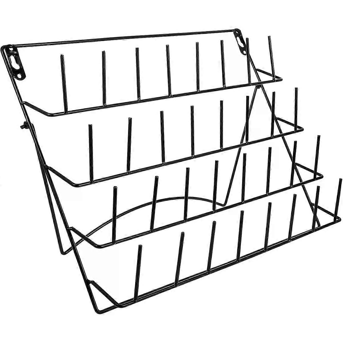 Wall Plate Rack Iron Wall-mount Lab Drying Rack Black