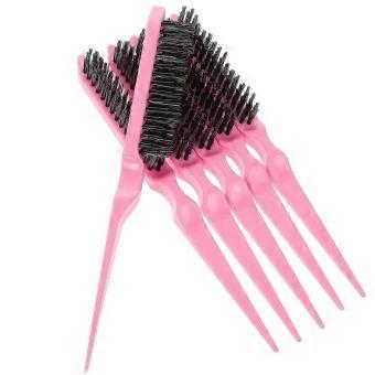 Pink Hairdressing Teasing Brush Set 18Pcs Professional Salon Comb for Adding Volume Hair Dye Styling