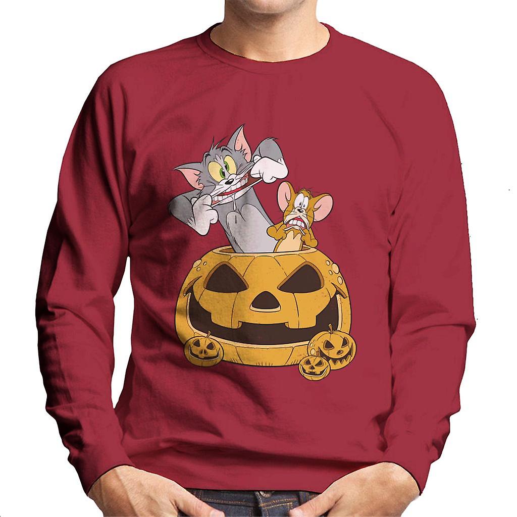Tom and Jerry Halloween Pumpkin Face Men's Sweatshirt