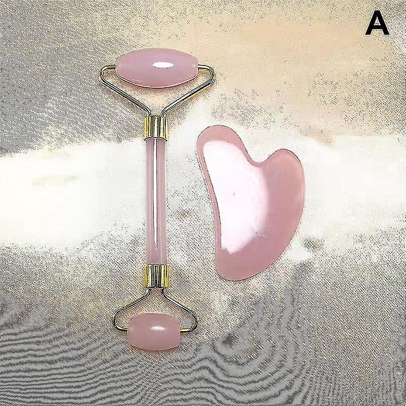 2 stk ansiktsmassasjerulle Gua Sha skrapebrettsett ansiktsløfting kroppsslanking