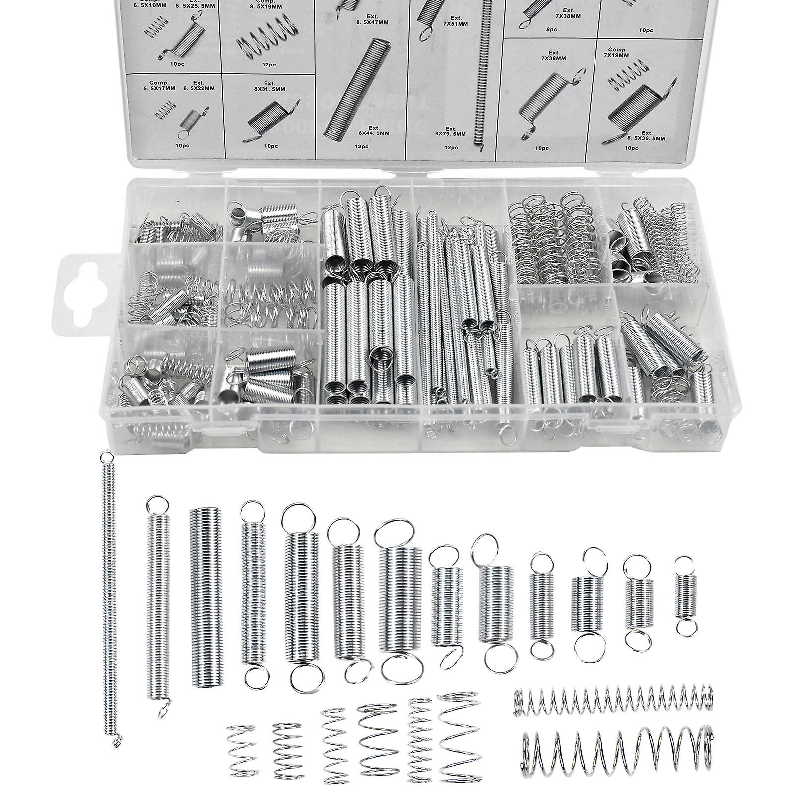 200 Pcs Compression Springs Metal Extension Springs Setwith Storage Box