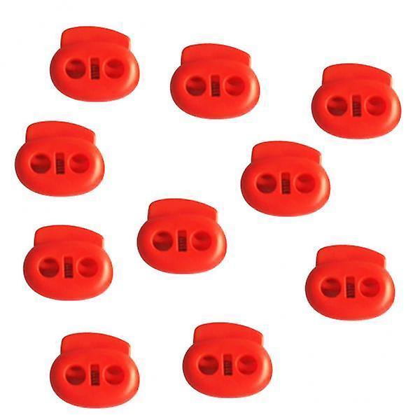 3x10 Pieces Plastic Bean String Cord Locks 2 Hole Toggle Spring Clasp Stop