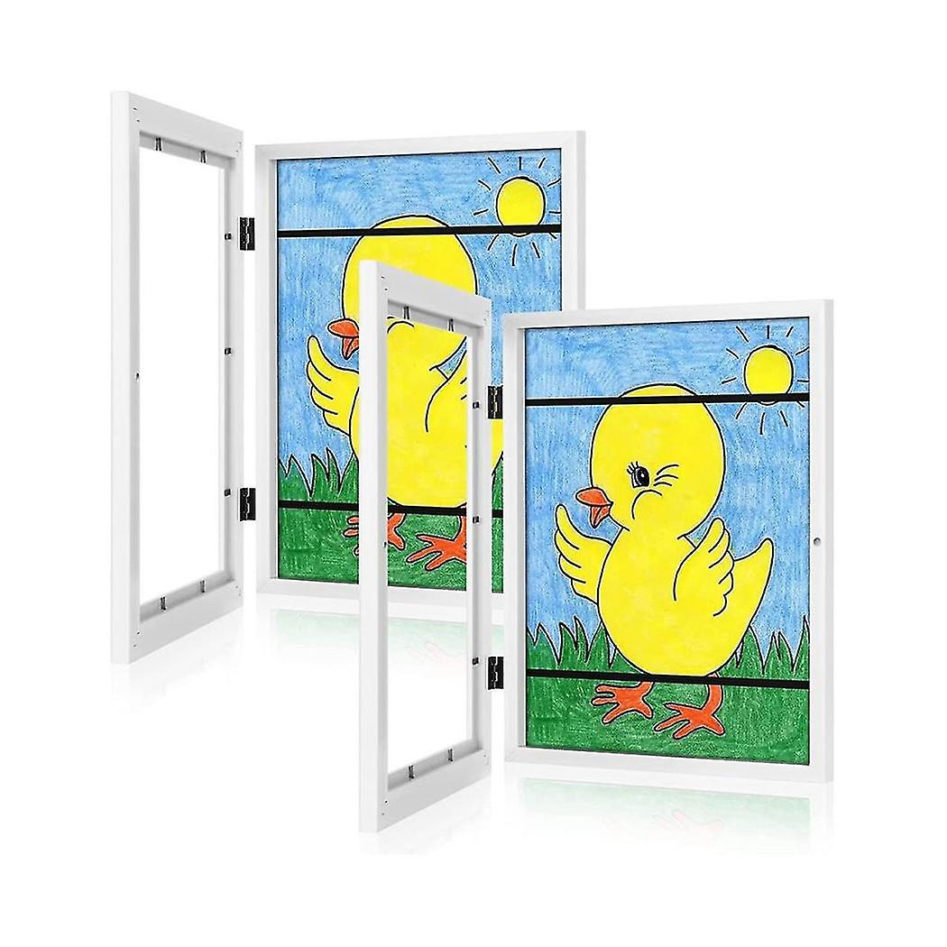 Kids Art Frames, Front Opening Kids Artwork Frames Changeable, Artwork Display Storage Frame For A4