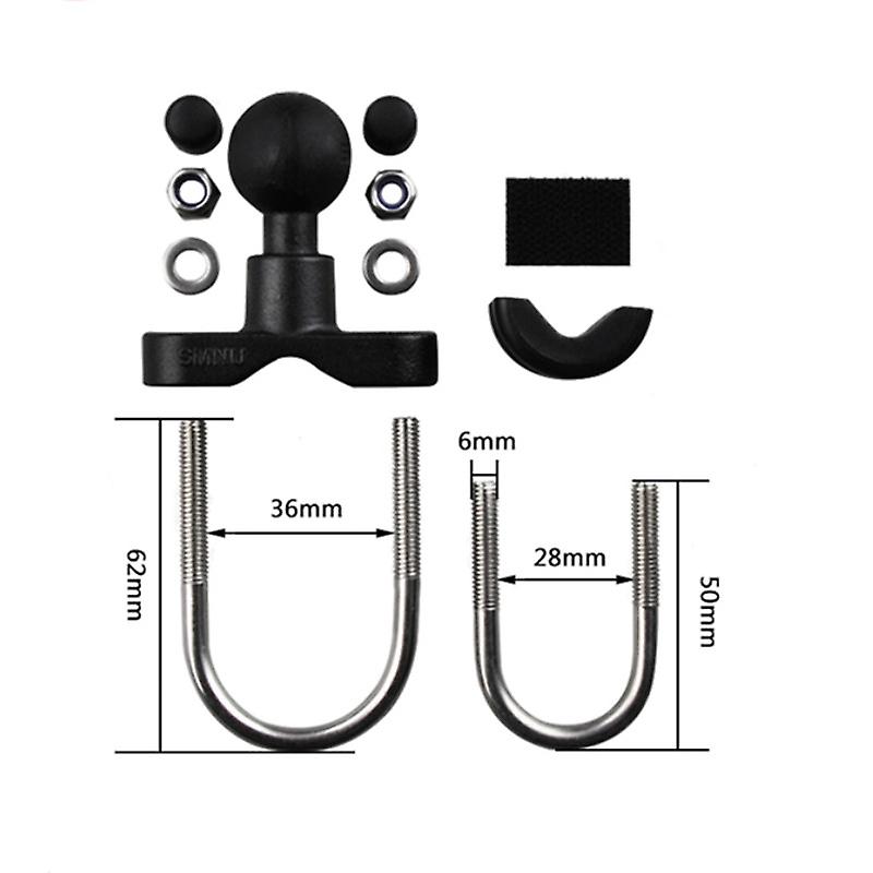 Guidon de moto Base de contrôle d’embrayage de frein Combo U Bolt Mount avec support de bille en caoutchouc de 1 pouce pour Gopro Cam