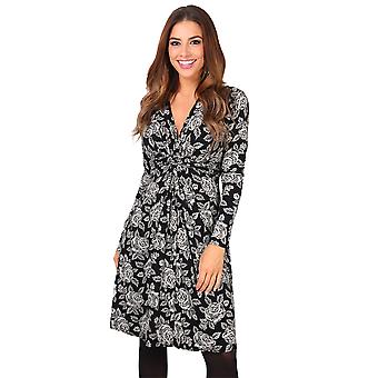 KRISP Ruched Drape Stretch Front Twist Noeud Shift Mini Dress Tie Belted Party Work