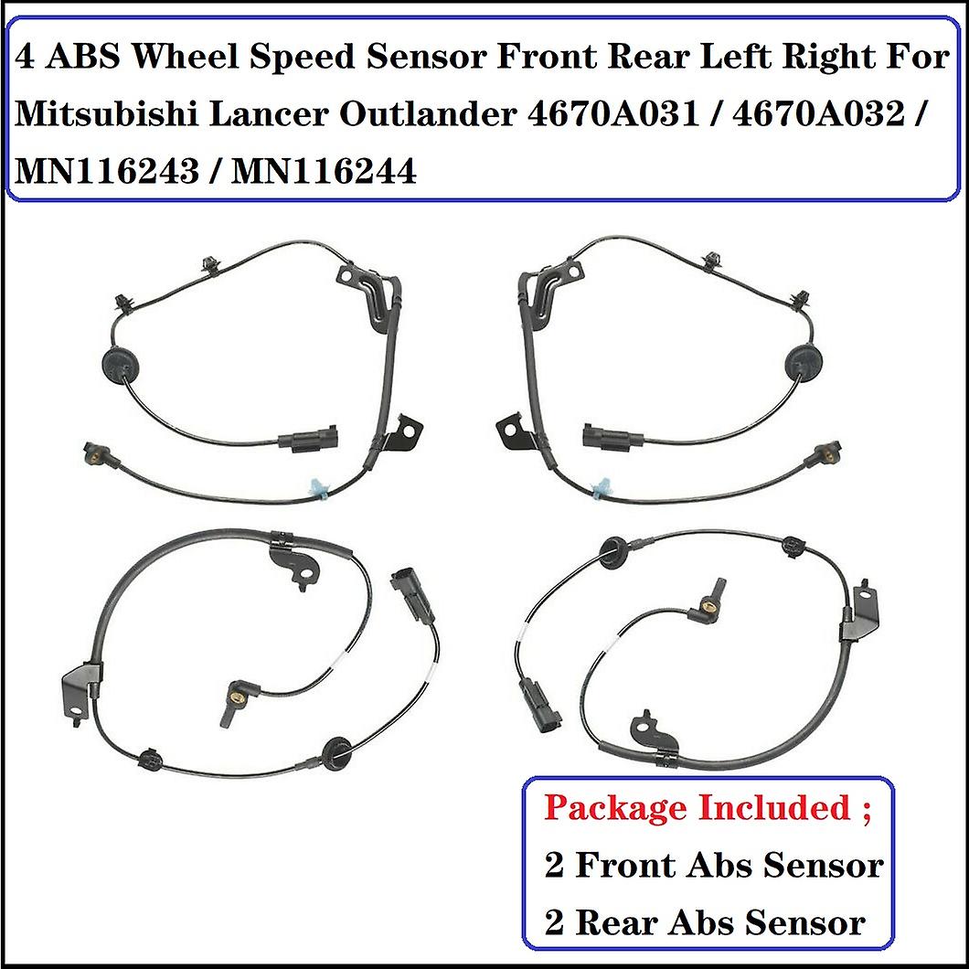 Abs Sensor& Pigtail Connector Front -rear L&r For Mitsubishi Lancer Outlander Oe# 4670a031 / 4670a032 / Mn116243 / Mn116244