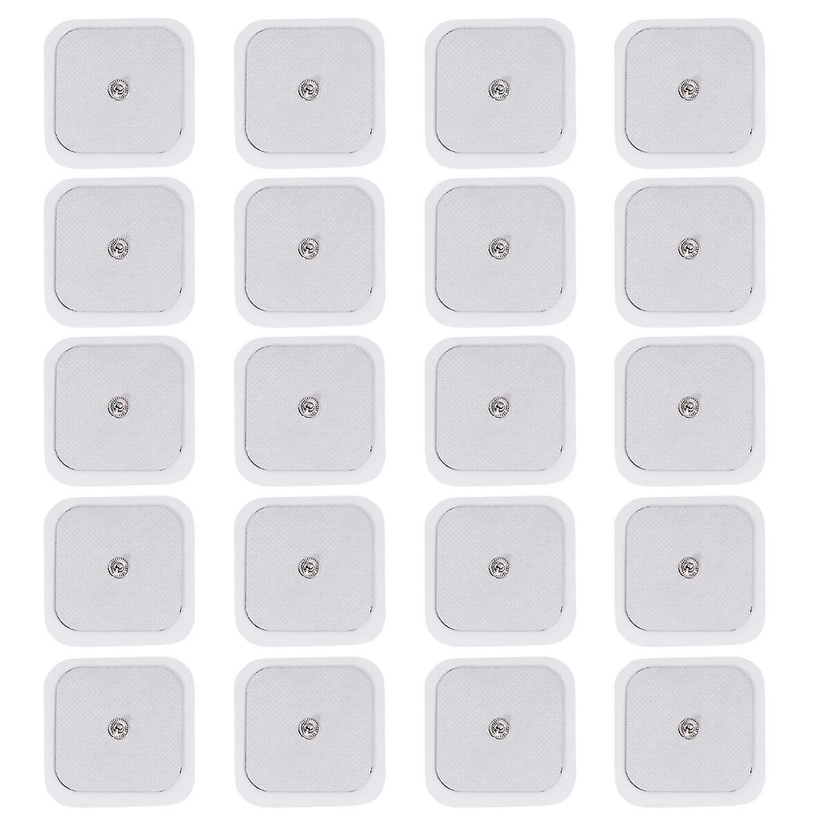 20pcs Snap Style Tends Unit Pad Replacement Adhesive Electrodes Pad (white)
