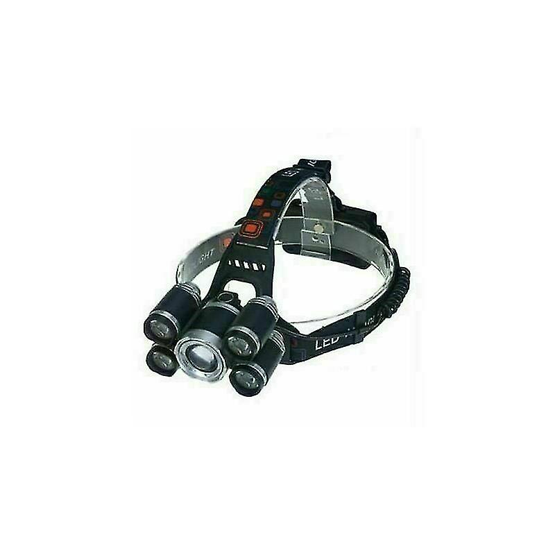 Headlamp, 2000 Lumens 5 Led Headlamp, Adjustable Waterproof Usb Rechargeable Headlamp For Camping, J