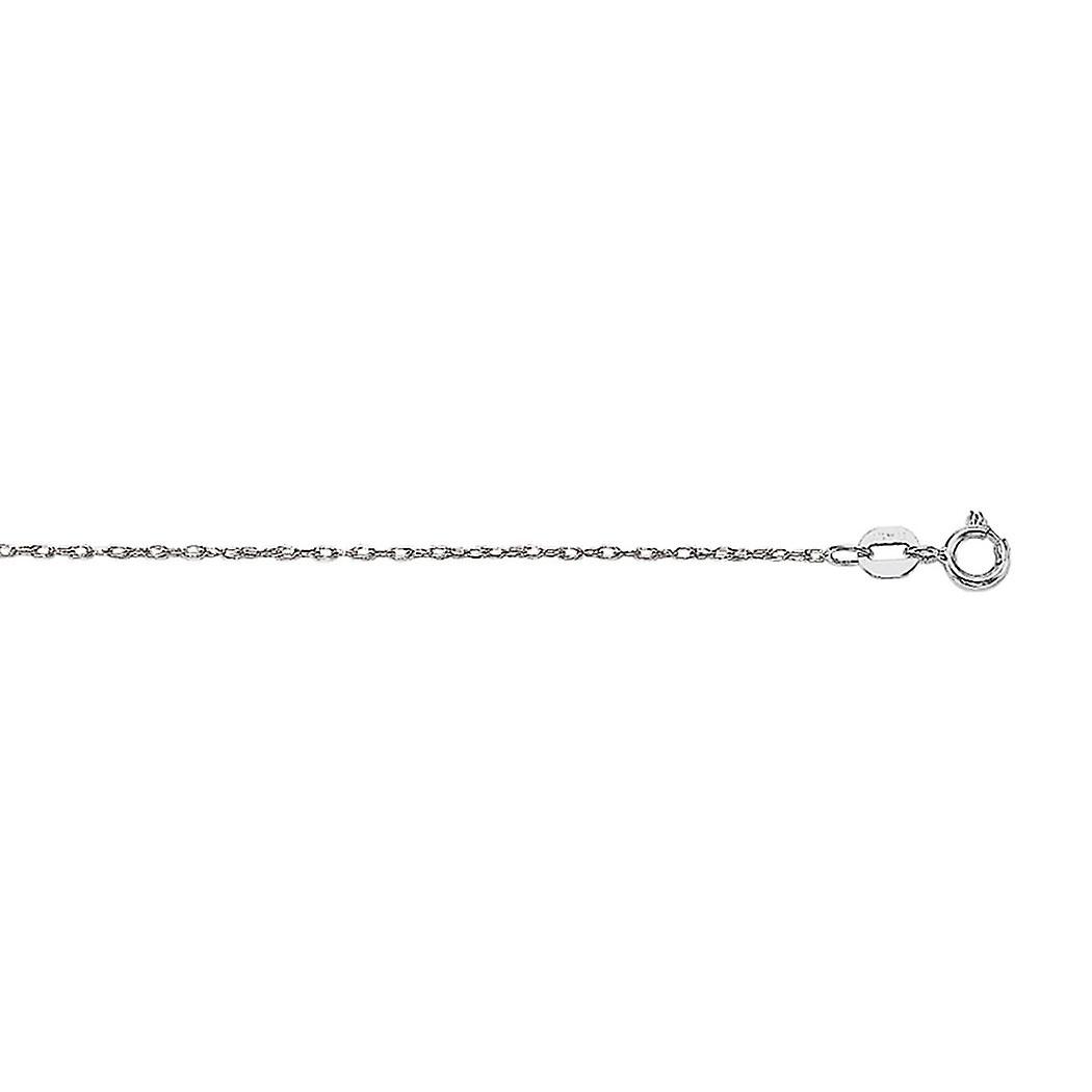Corrente com pingente em ouro branco 10k de 16 polegadas (40,6 cm). Colar unissex.