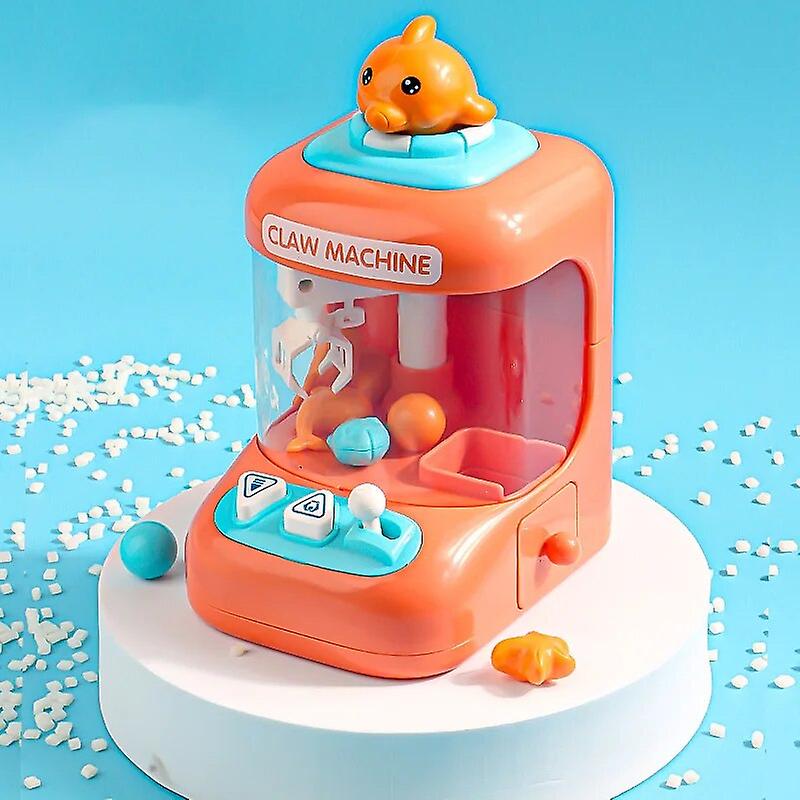 Mini Claw Machine Toy Children's Cartoon Dolphin Palm Grasping Claw Machine Desktop Interactive Game Boys And Girls Gifts