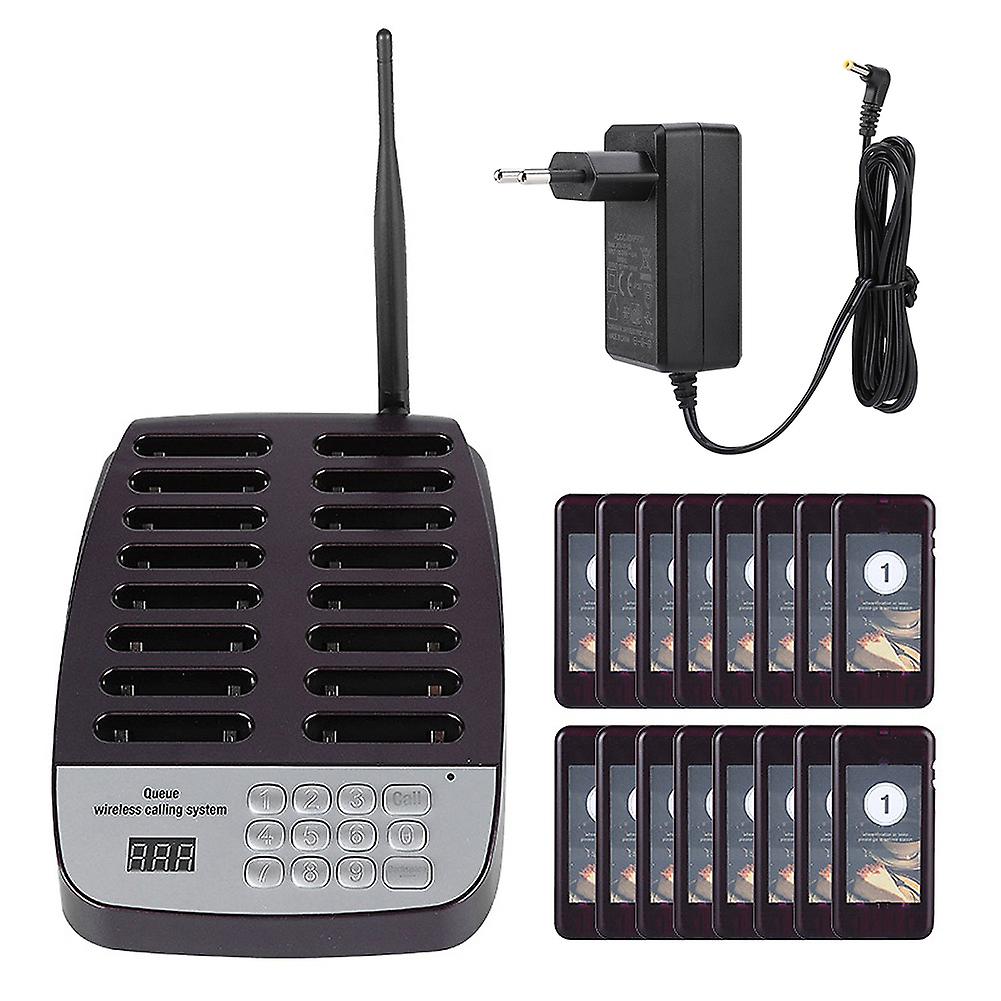 SU-66 1 to 16 Wireless Pager Waiting System Restaurant Queuing Calling System 100-240V