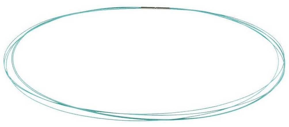 Ti2 Titanium Multi Strand Stainless Steel Necklace - Light Blue