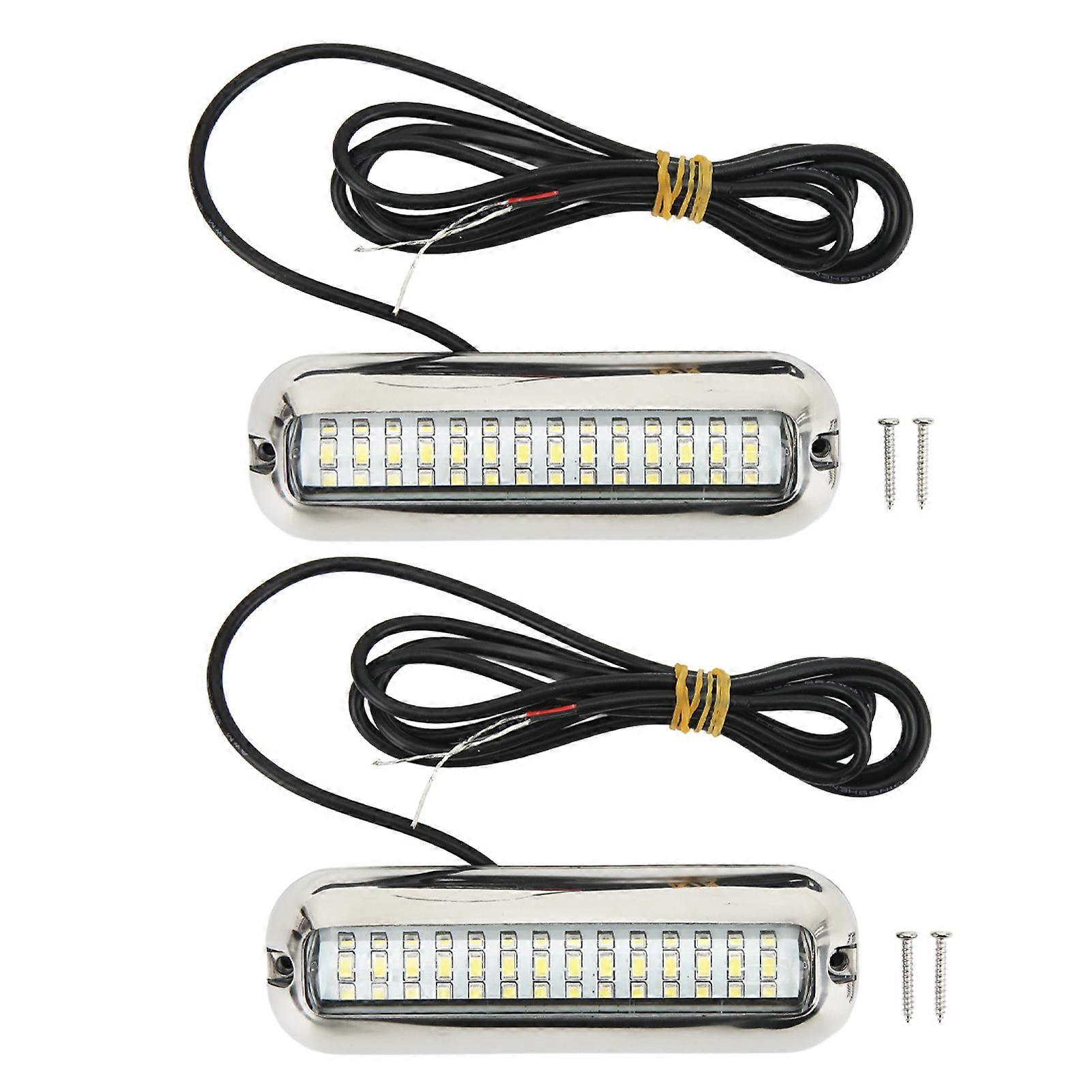 Lumières LED marines 42 LEDS, éclairage LED sous-marin étanche pour bateau, 10-30 V CC, bouchon de vidange, lumière bleue pour yacht et bateau
