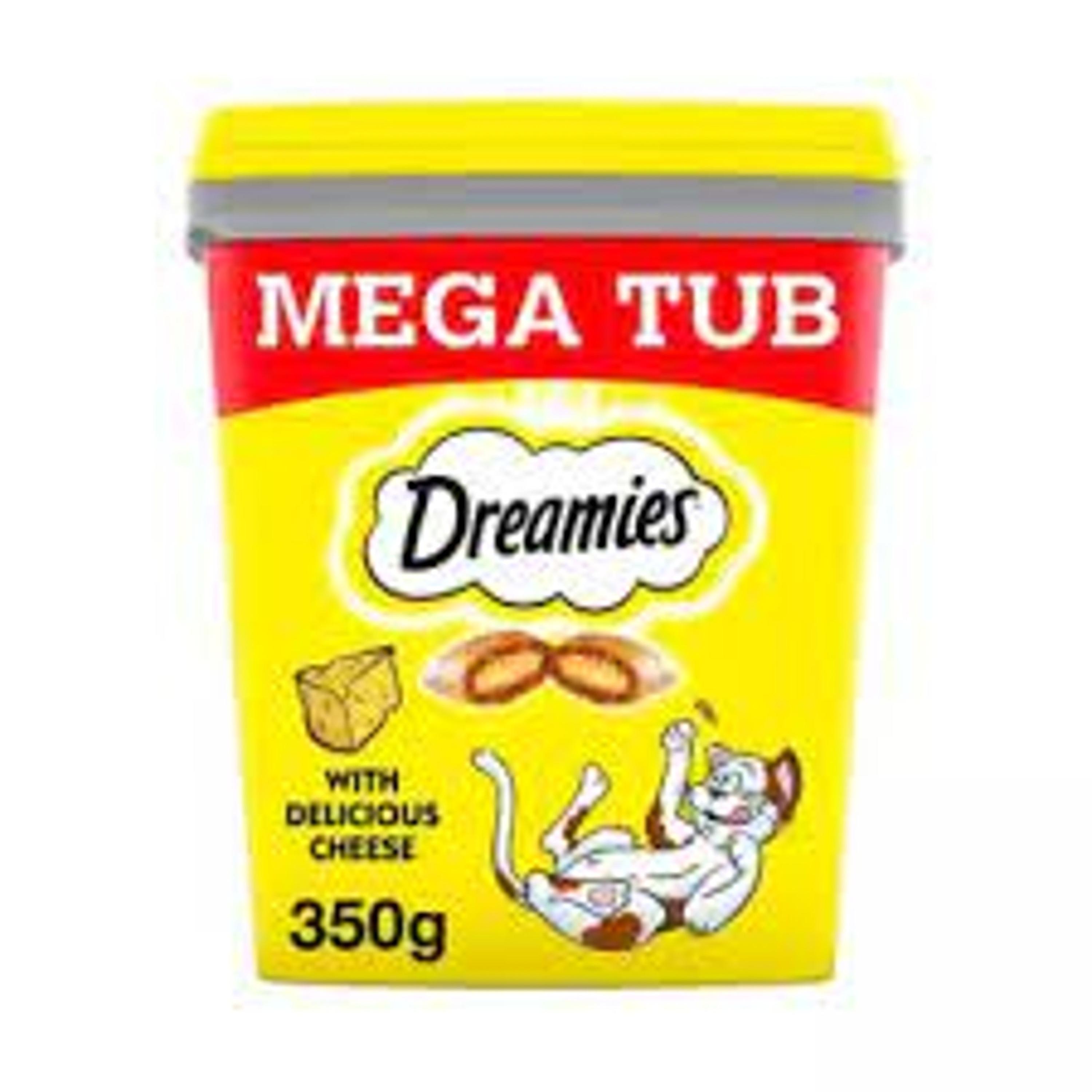 2 x Dreamies Treats with Cheese Cat Treats 350g Tub