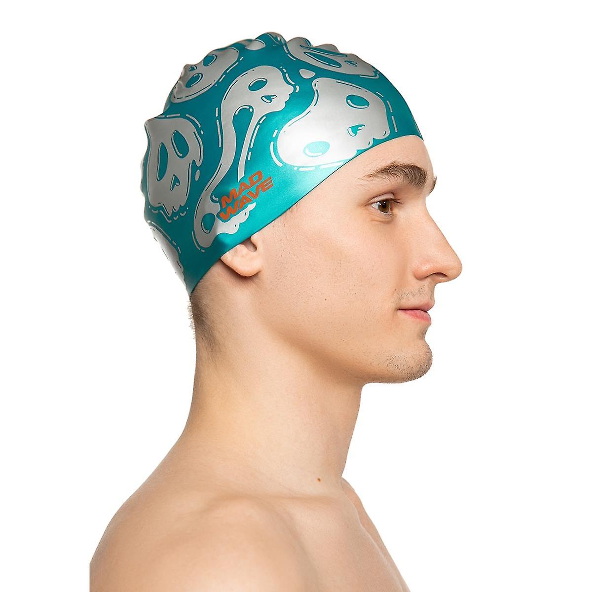 Mad Wave Skulls Swim Cap - Silver - Womens