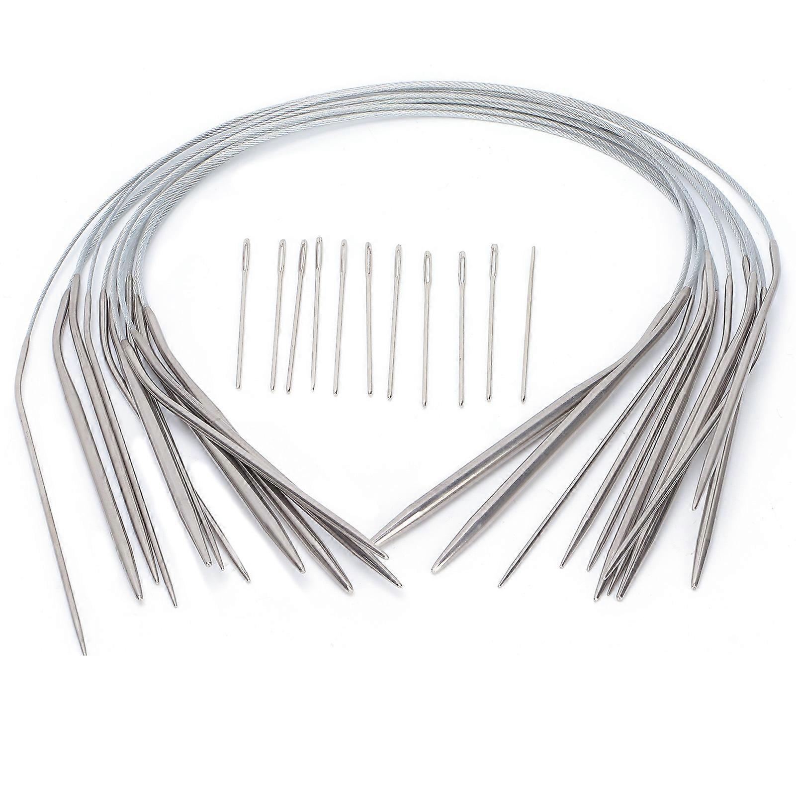 Stainless Steel Circular Knitting Needles, Round Needles, Various Sizes, Crochet Knitting Needles, 43cm