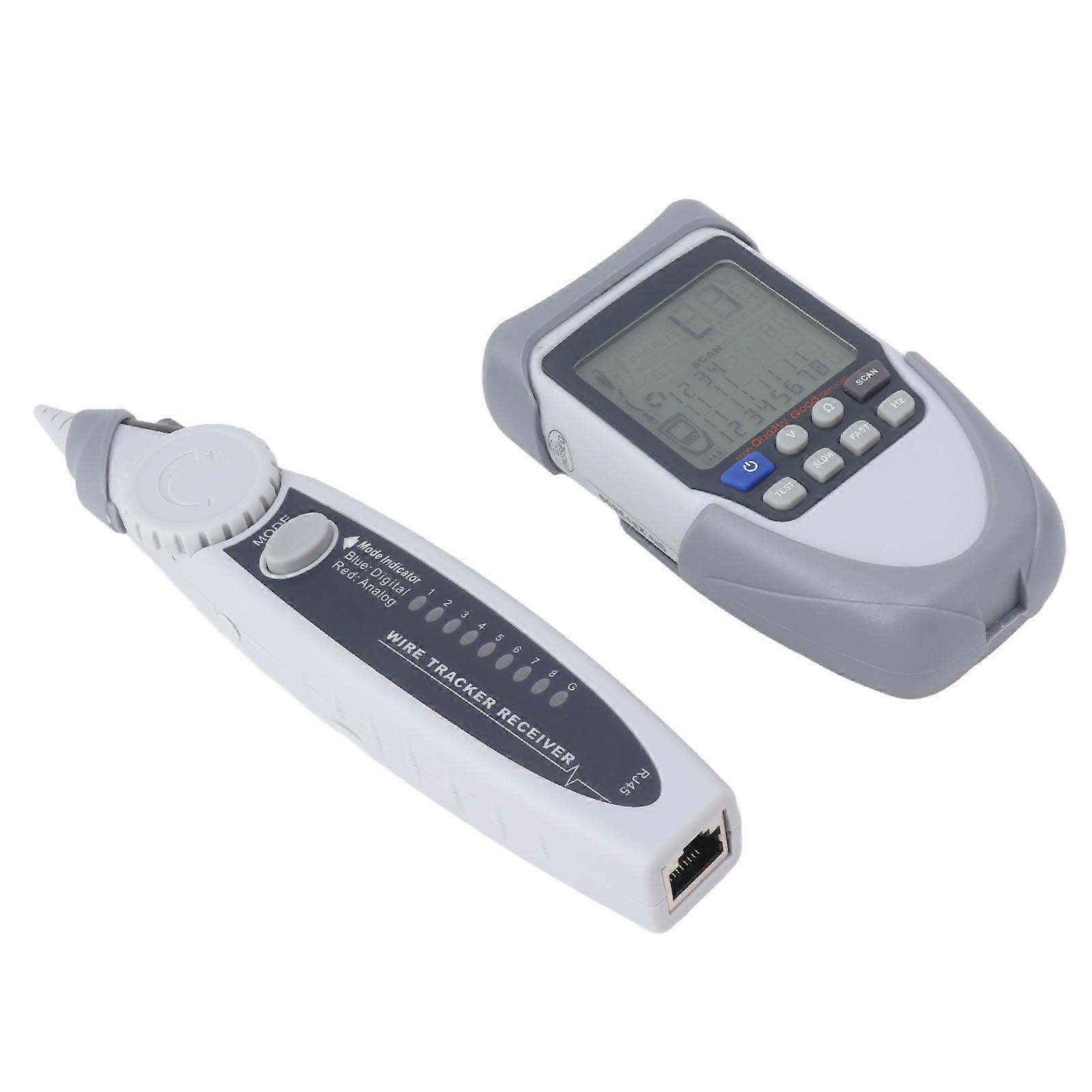 LCD Cable Tracer Multifunctional Cable Tracer with Receiver POE Battery Voltage Cable Tester For Telephone Internet Maintenance