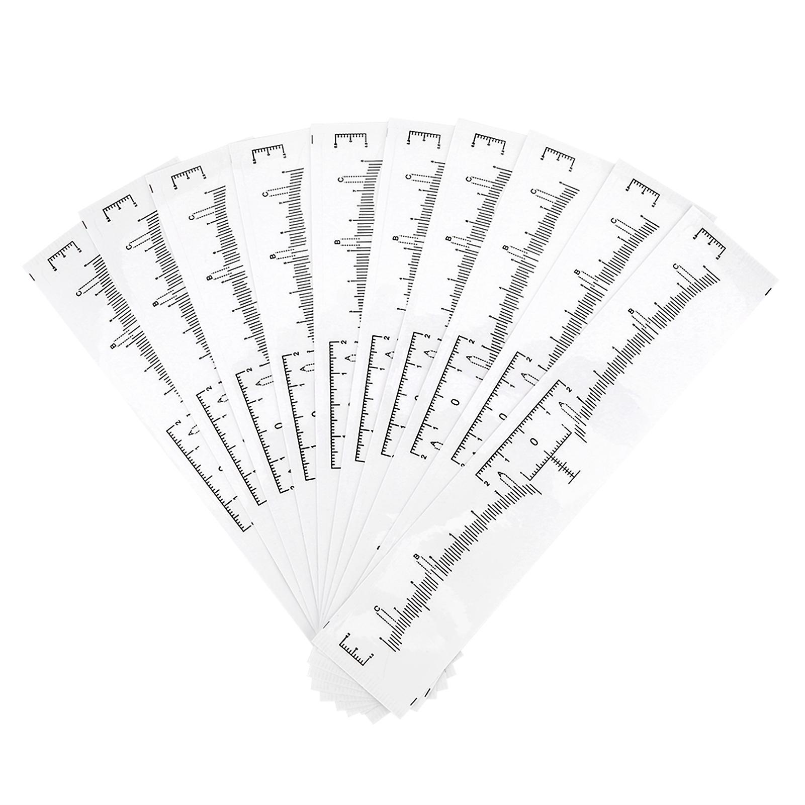 100pcs Disposable Eyebrow Ruler Measuring Stencil for Makeup Microblading Tattoo