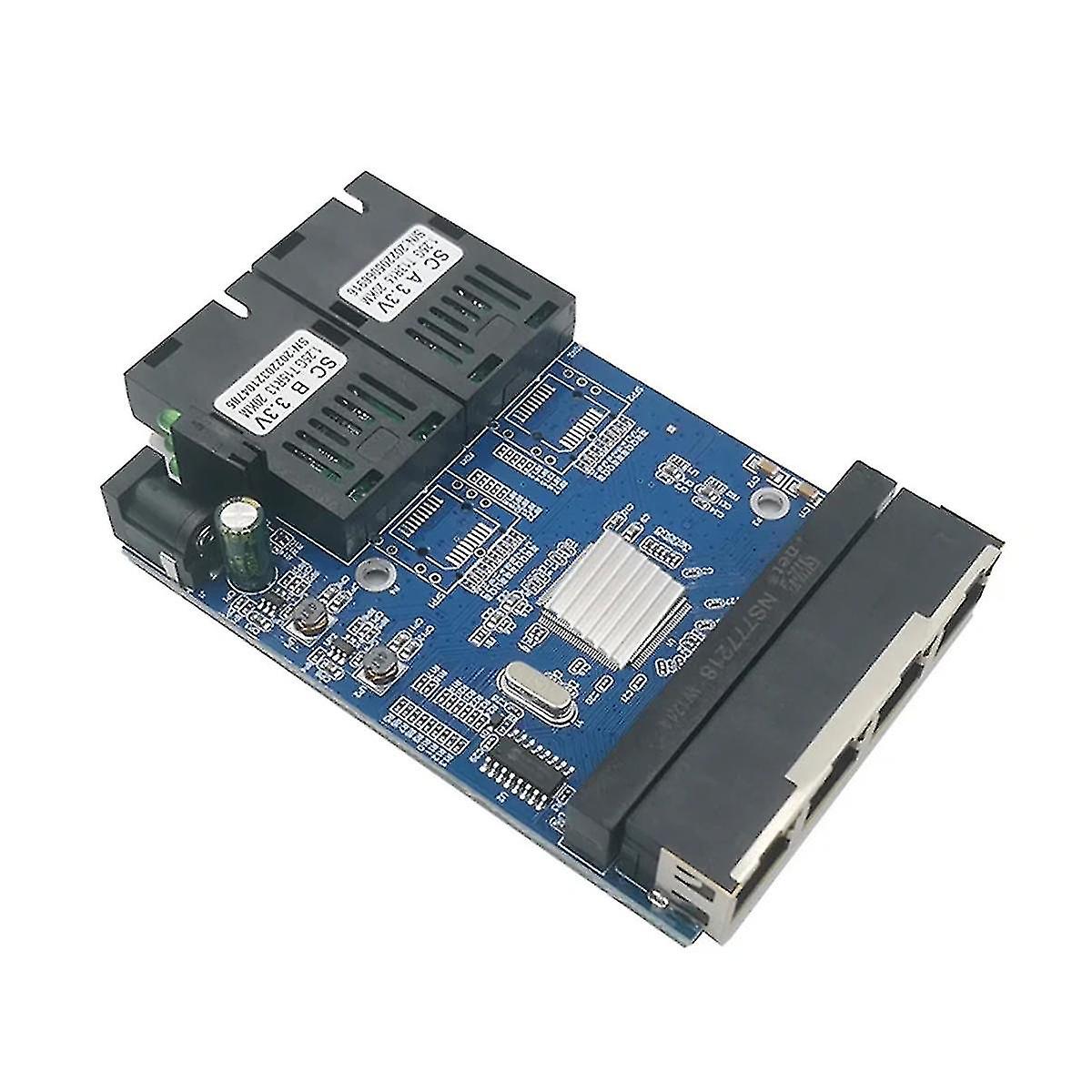 Gigabit Ethernet Switch Fiber Optical Media Converter 4 Rj45 2 10/100/1000m Utp 2f4e Port Pcb
