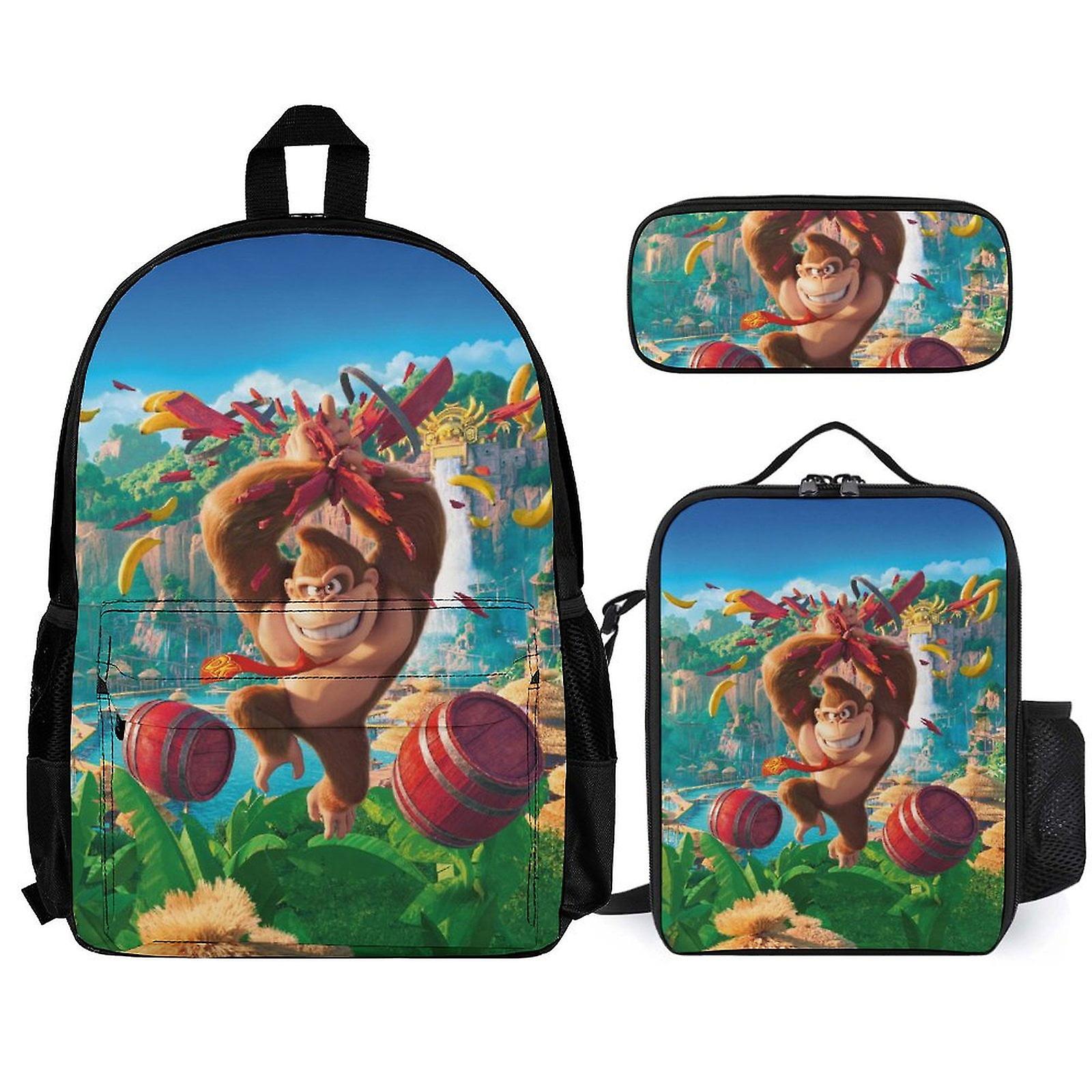 Super Mario Backpack Set, Backpack with Lunch Box And Pencil Case 3pcs Set