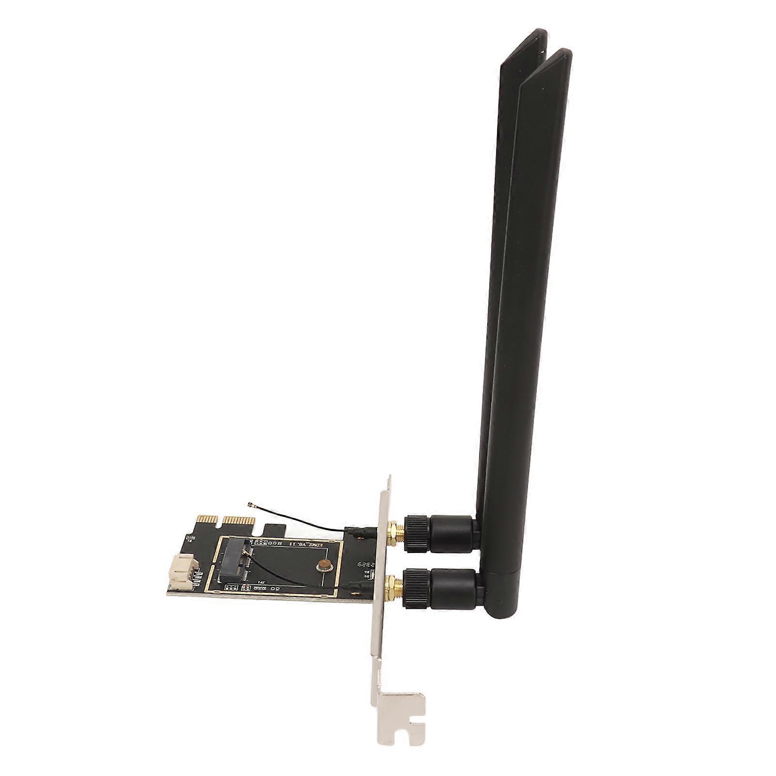 M.2 to PCIe Expansion Card Dual Antenna Stable Widely Compatible M.2 to PCIe Adapter for Computer Desktop 