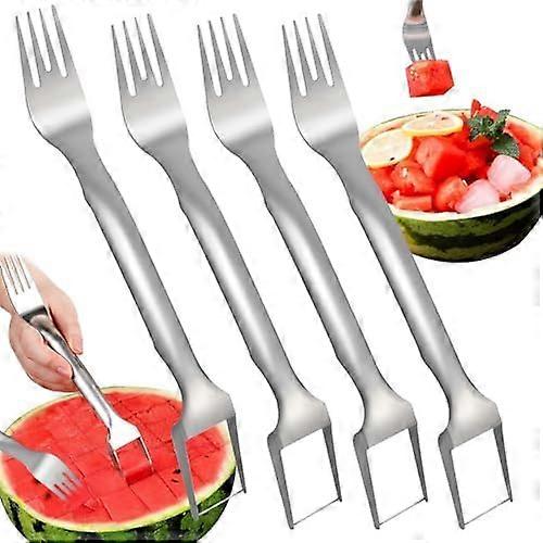 2 in 1 Watermelon Cutter, Stainless Steel Fruit Cutter, Watermelon Slicer, Portable Watermelon Fork, Watermelon Cutting Tool