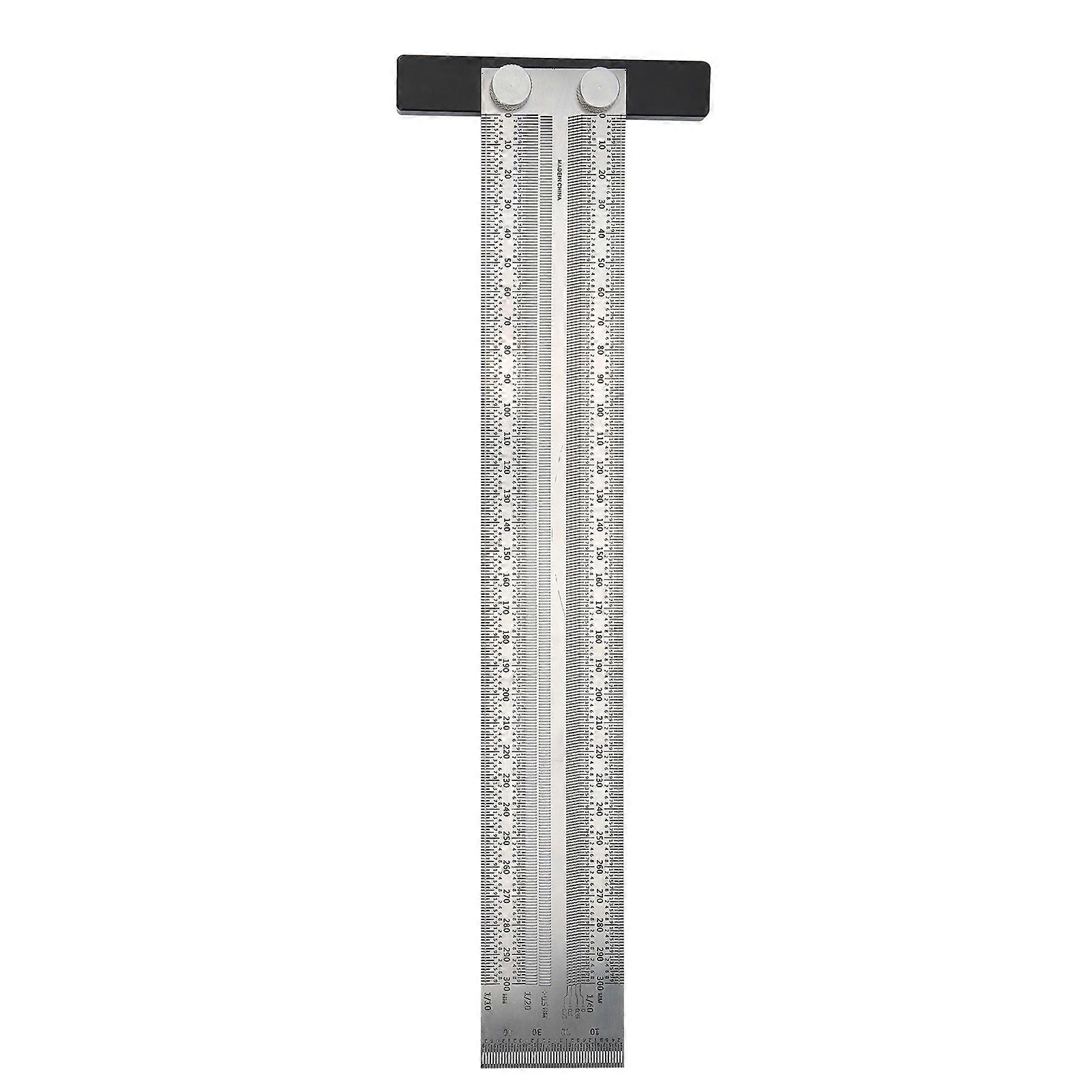 Righello del foro Linea in acciaio inossidabile tipo scala TRule strumento di misurazione forniture industriali 300mm