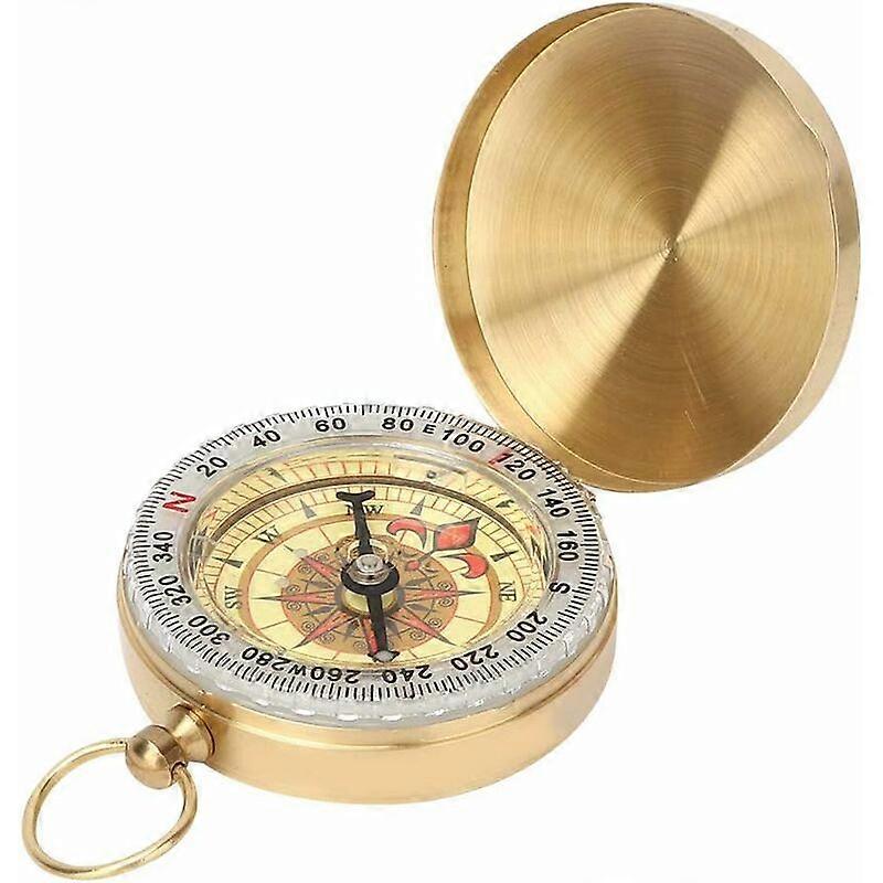 コンパス、ポータブル銅製コンパス、ナビゲーション用のレトロなサバイバル機器、照らされた屋外コンパス、ハイキング、探検、キャンプ、サバイバル用