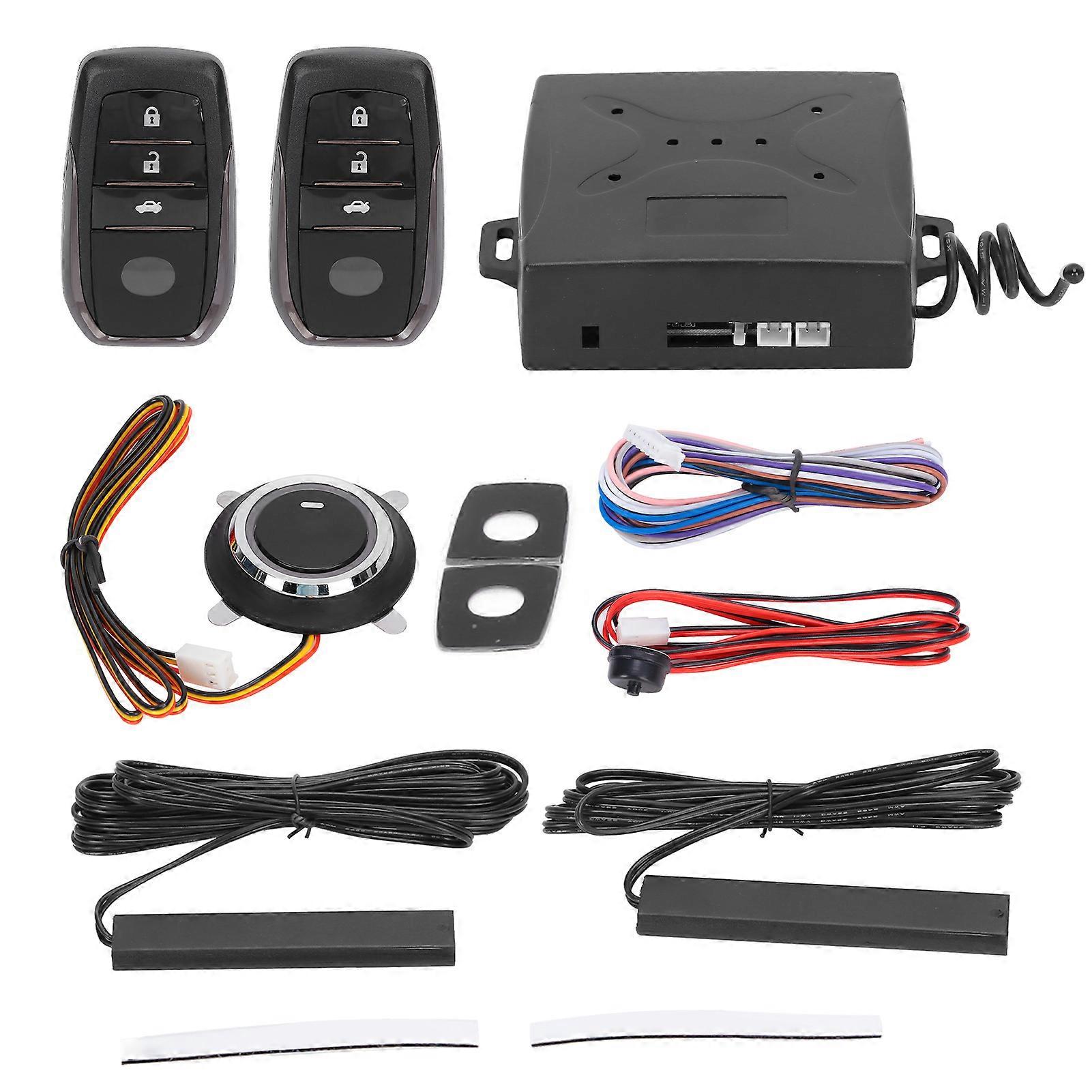 12V Car Keyless Entry System for PKE Remote Engine Start Alarm One Button Start Stop Kit Universal E2U111